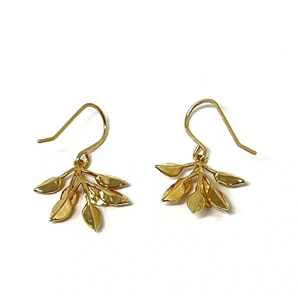 New Anthropologie x Tai Gold Leaf Midas Earrings - Picture 5 of 5